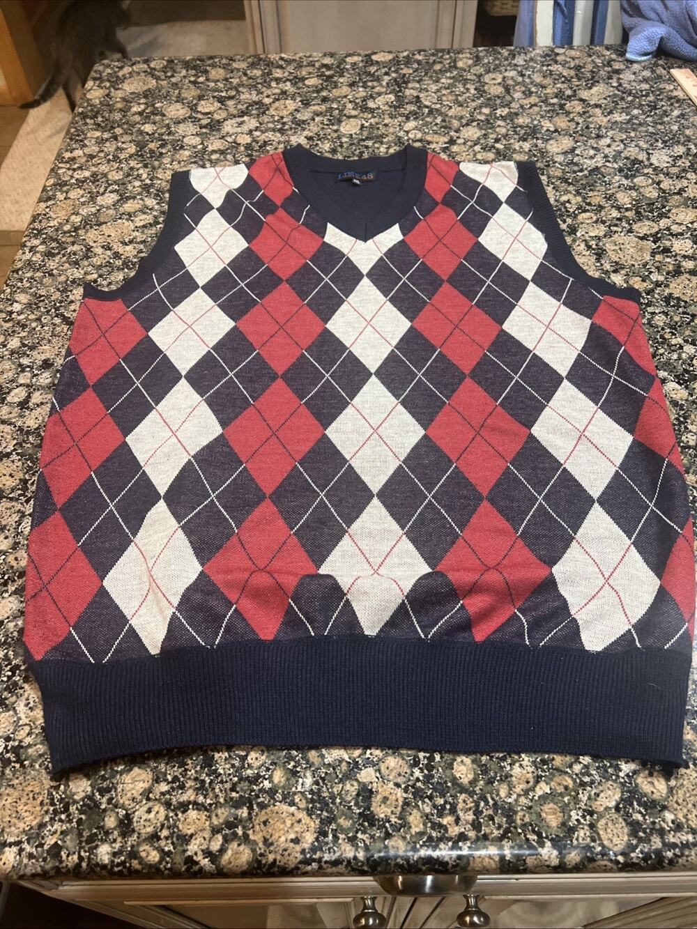 Men’s Line 48 Argyle Sweater Vest Size XXL